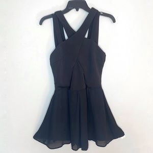 Charlotte Russe Black Satin Romper